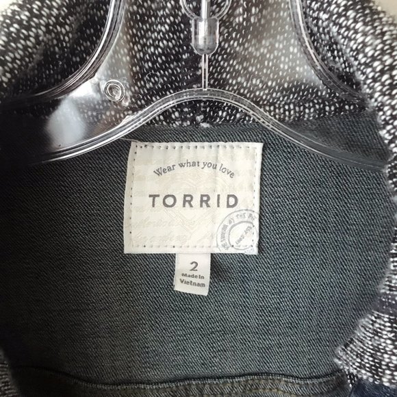 SOLD Torrid Denim French Terry Jean Jacket - Picture 7 of 8